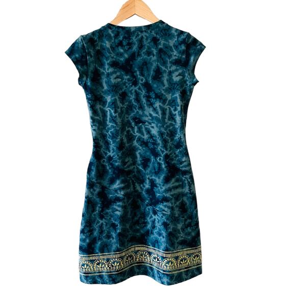Athleta Nectar Tatoo Tie Dye Printed Surplice Neck Dress Size XS Petite - Picture 3 of 8